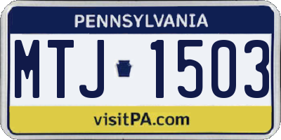 PA license plate MTJ1503