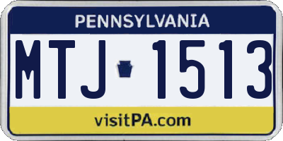 PA license plate MTJ1513