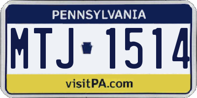 PA license plate MTJ1514