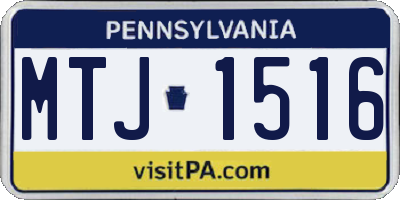 PA license plate MTJ1516