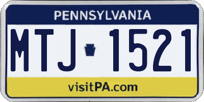 PA license plate MTJ1521