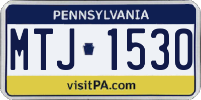 PA license plate MTJ1530