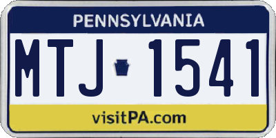 PA license plate MTJ1541