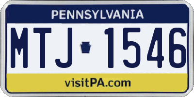 PA license plate MTJ1546