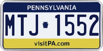 PA license plate MTJ1552