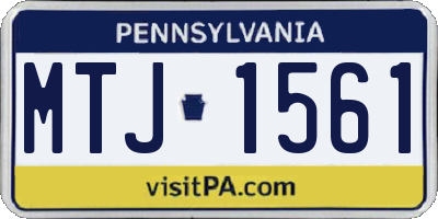 PA license plate MTJ1561