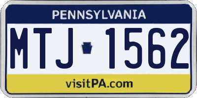 PA license plate MTJ1562