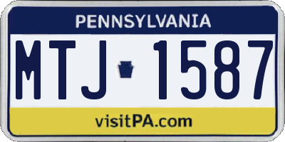 PA license plate MTJ1587