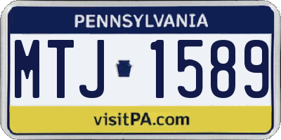 PA license plate MTJ1589