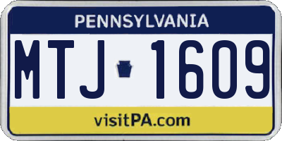 PA license plate MTJ1609