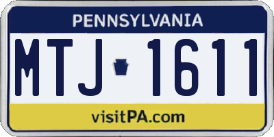 PA license plate MTJ1611