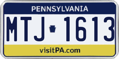 PA license plate MTJ1613