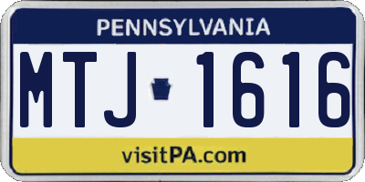 PA license plate MTJ1616