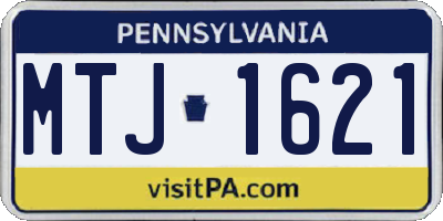 PA license plate MTJ1621