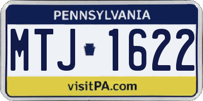 PA license plate MTJ1622