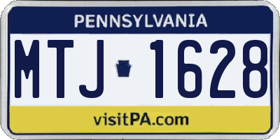 PA license plate MTJ1628