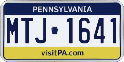 PA license plate MTJ1641