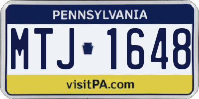 PA license plate MTJ1648