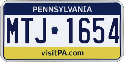 PA license plate MTJ1654