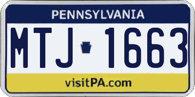 PA license plate MTJ1663