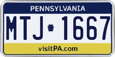 PA license plate MTJ1667