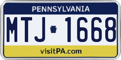 PA license plate MTJ1668