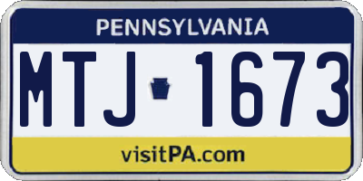 PA license plate MTJ1673