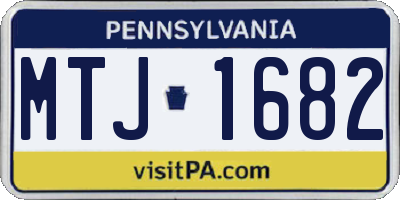 PA license plate MTJ1682