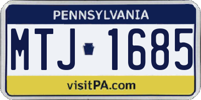 PA license plate MTJ1685