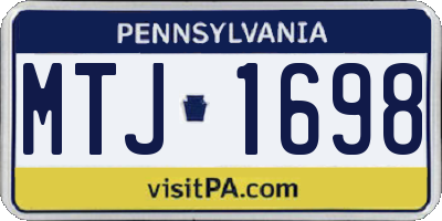 PA license plate MTJ1698
