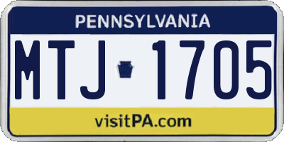 PA license plate MTJ1705