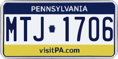 PA license plate MTJ1706