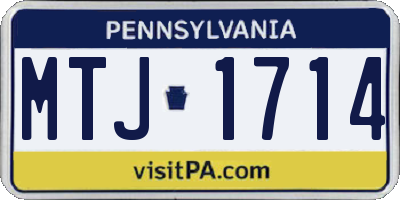 PA license plate MTJ1714