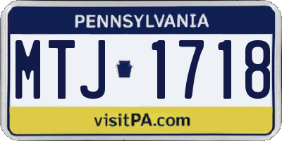 PA license plate MTJ1718