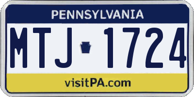 PA license plate MTJ1724