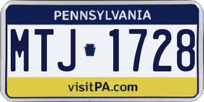 PA license plate MTJ1728