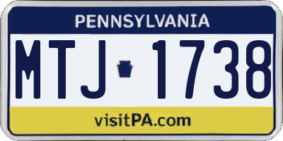 PA license plate MTJ1738