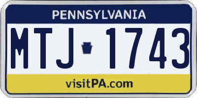 PA license plate MTJ1743
