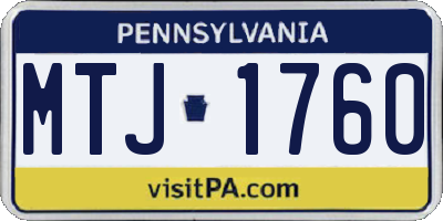 PA license plate MTJ1760