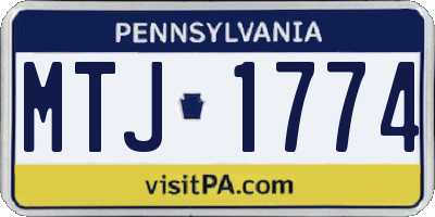 PA license plate MTJ1774