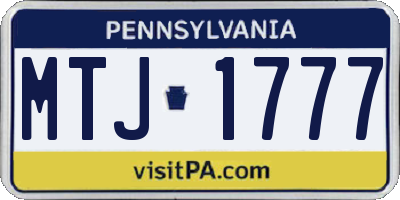 PA license plate MTJ1777