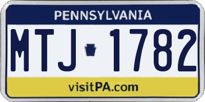PA license plate MTJ1782