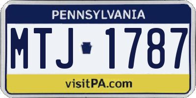 PA license plate MTJ1787