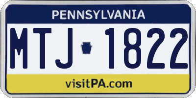 PA license plate MTJ1822