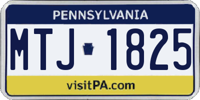PA license plate MTJ1825