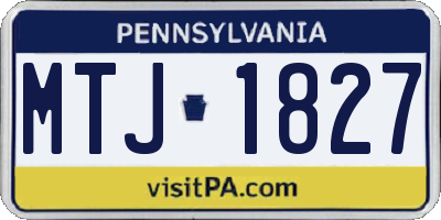 PA license plate MTJ1827
