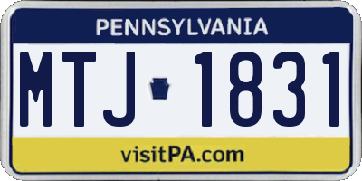 PA license plate MTJ1831