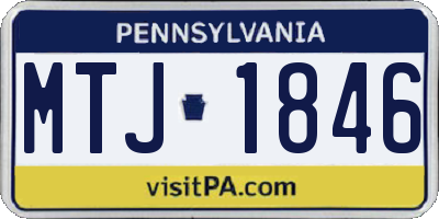 PA license plate MTJ1846