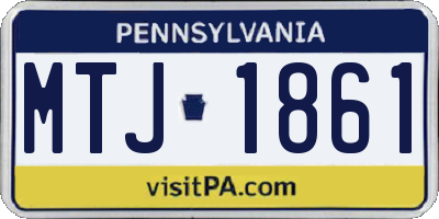 PA license plate MTJ1861