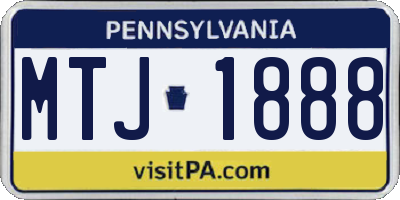 PA license plate MTJ1888